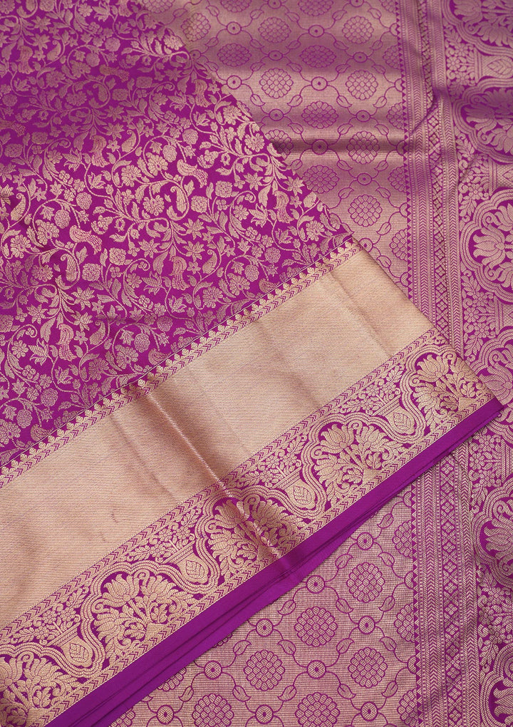 Purple Zariwork Pure Silk Saree