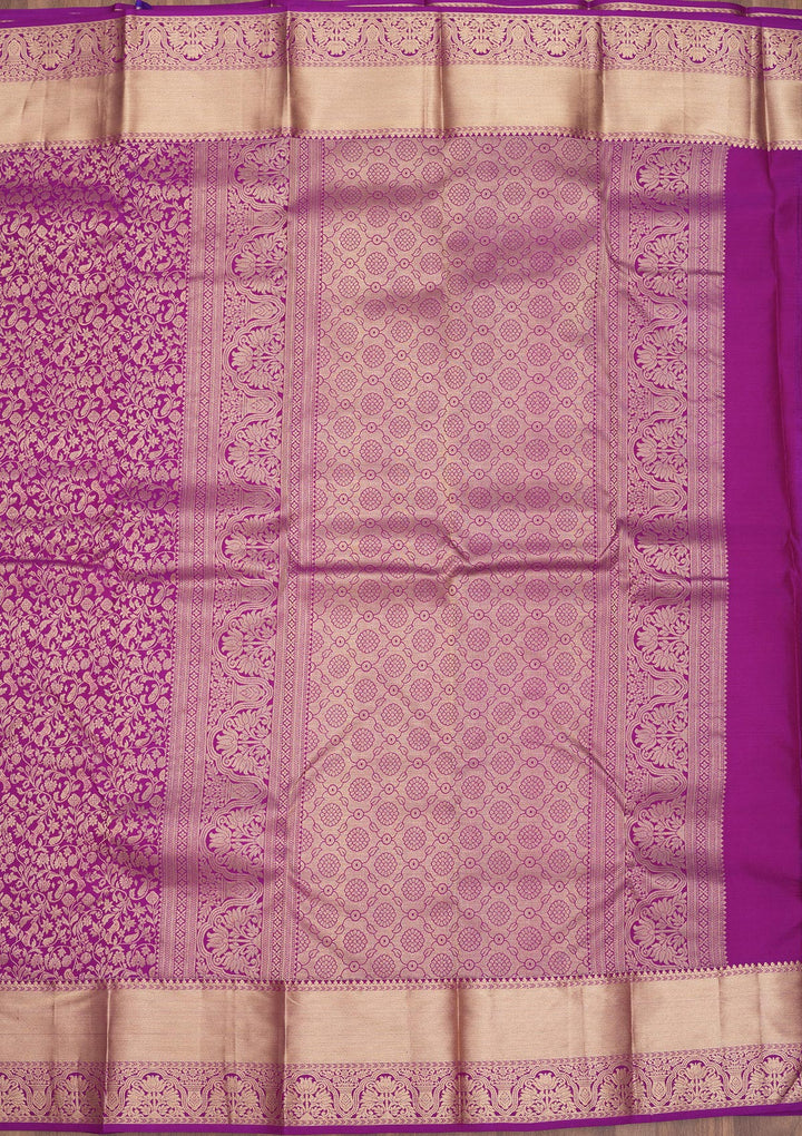 Purple Zariwork Pure Silk Saree