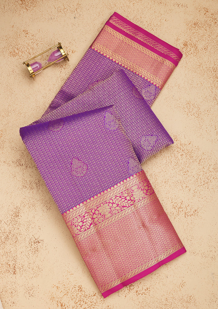 Purple Zariwork Pure Silk Saree