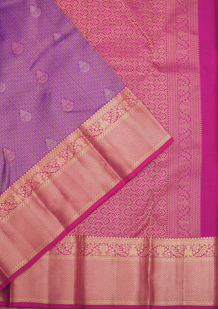 Purple Zariwork Pure Silk Saree
