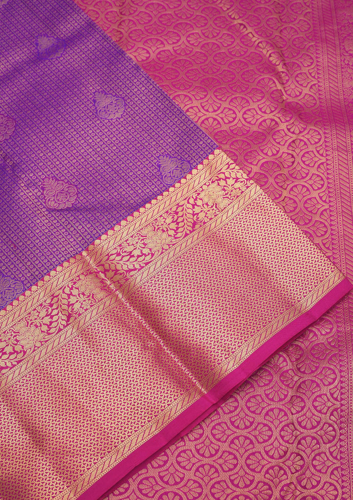 Purple Zariwork Pure Silk Saree