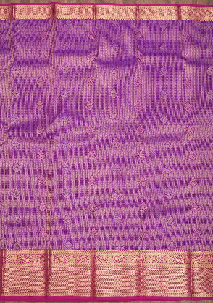 Purple Zariwork Pure Silk Saree