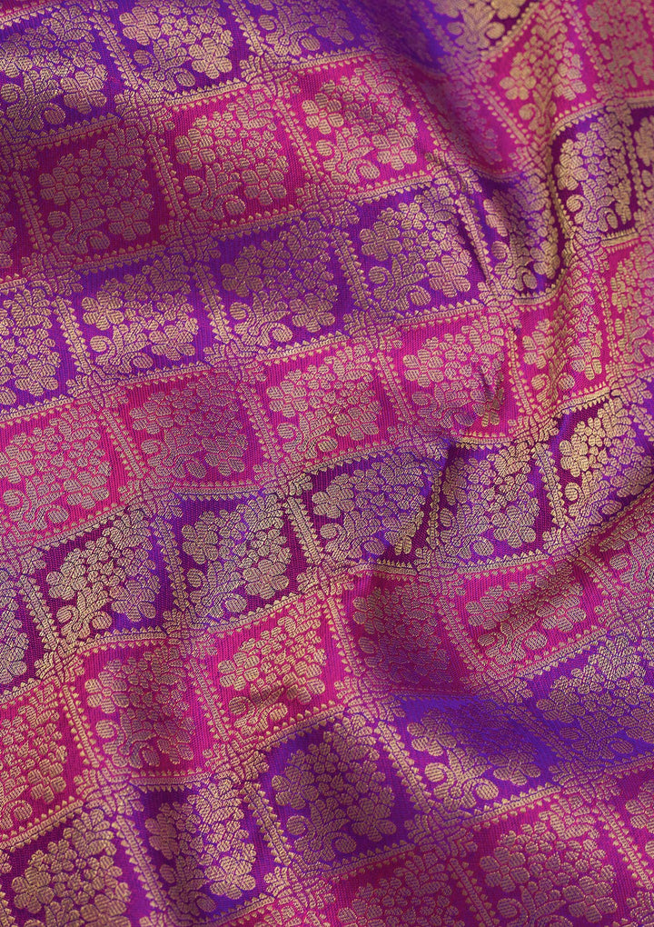 Purple Zariwork Pure Silk Saree