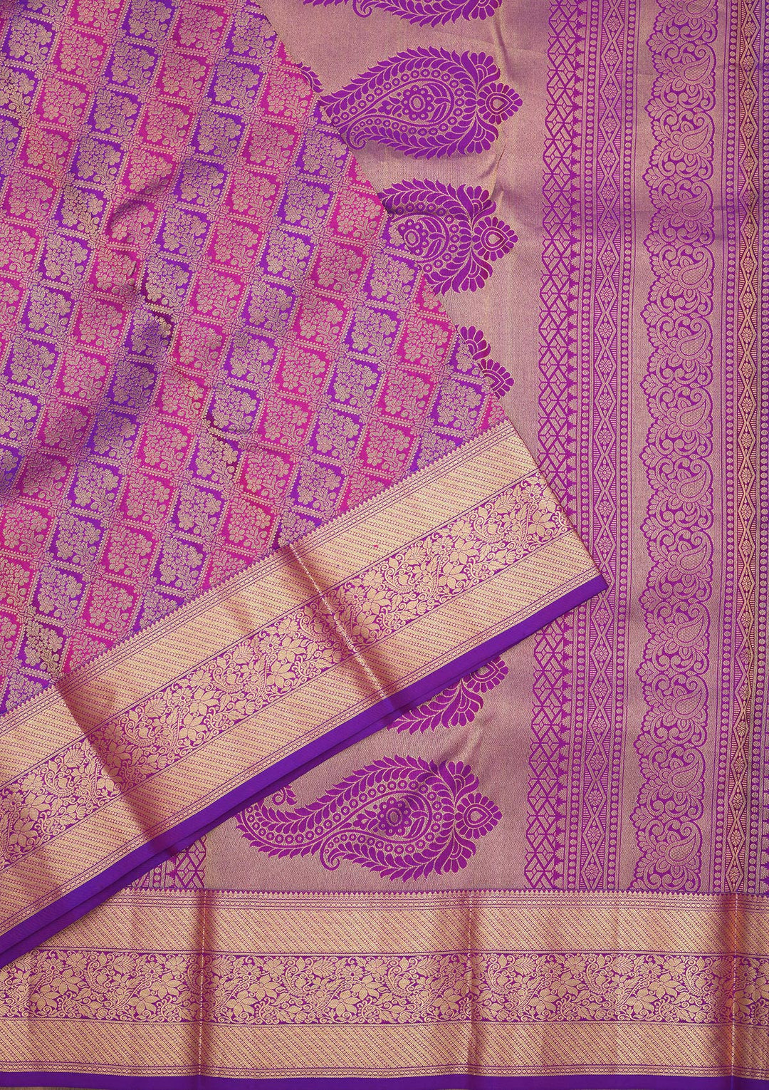 Purple Zariwork Pure Silk Saree