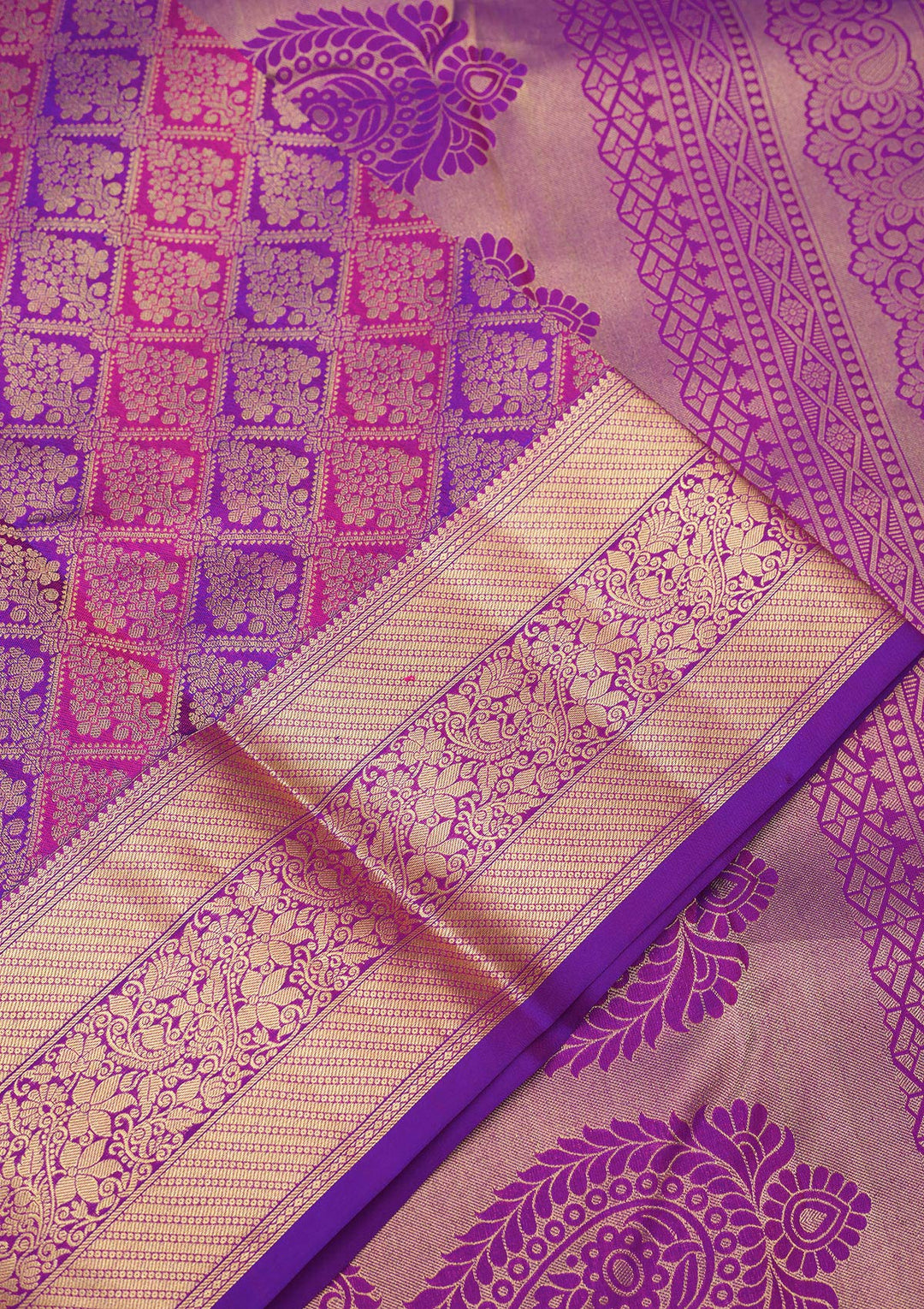 Purple Zariwork Pure Silk Saree