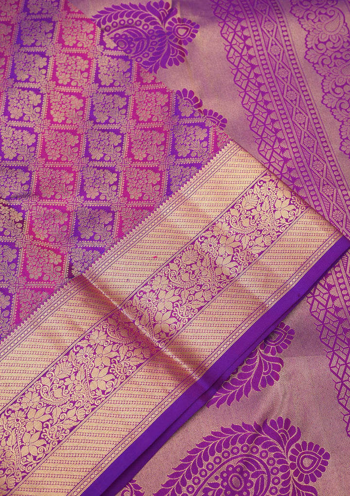 Purple Zariwork Pure Silk Saree