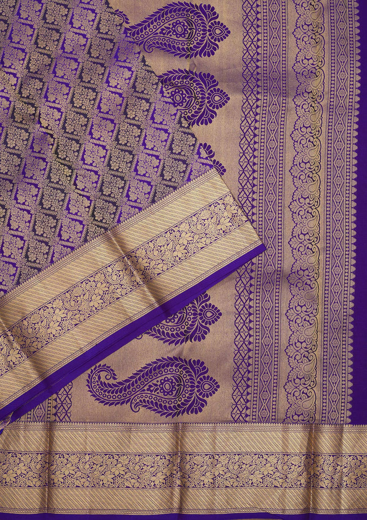 Purple Zariwork Pure Silk Saree