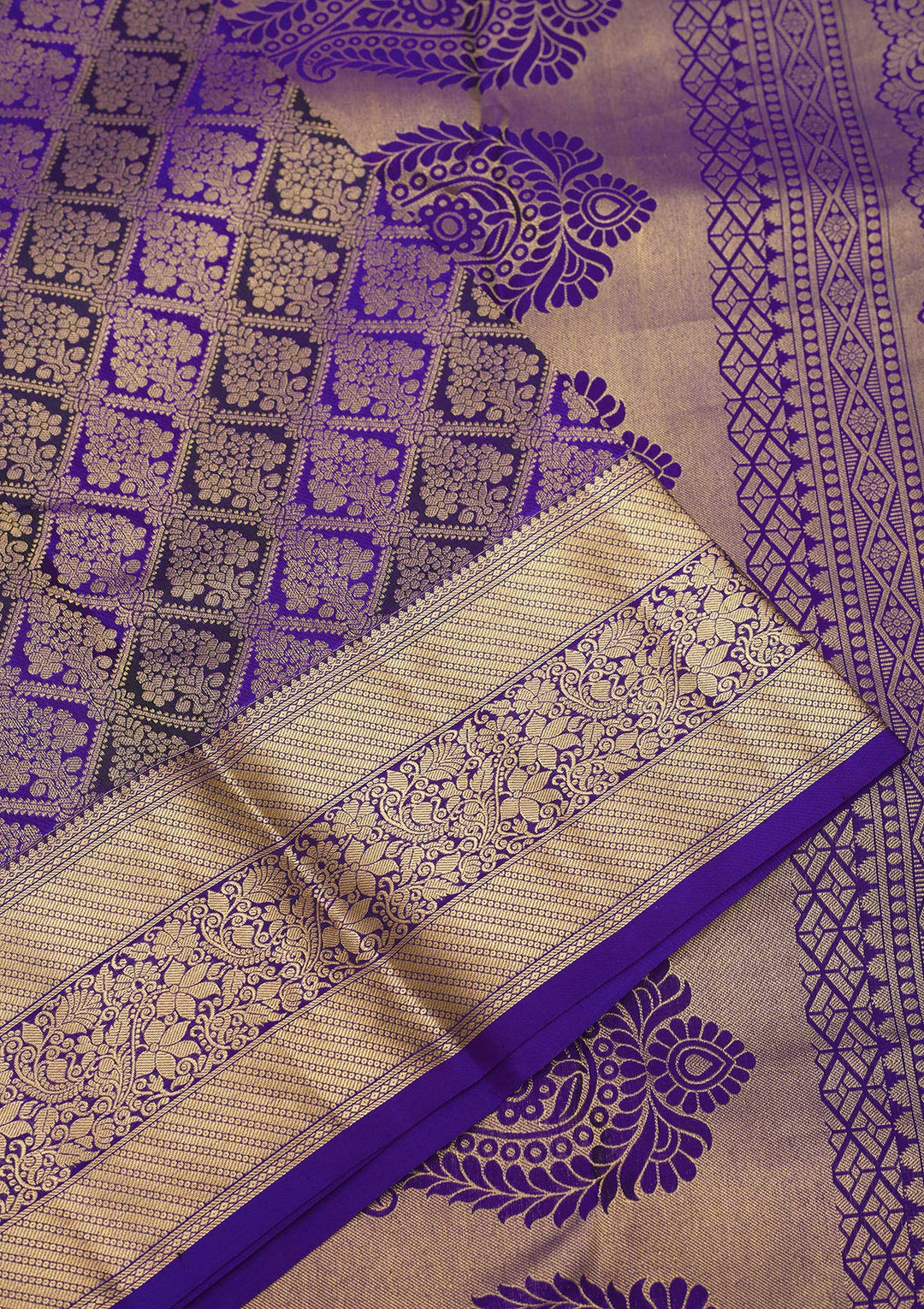 Purple Zariwork Pure Silk Saree