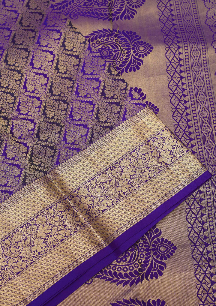 Purple Zariwork Pure Silk Saree