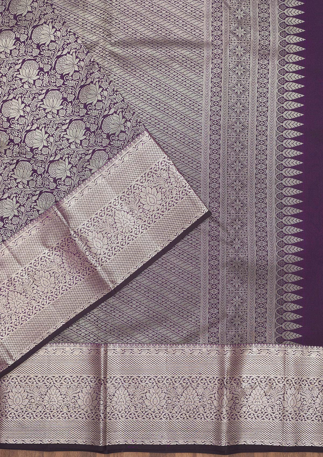 Purple Zariwork Pure Silk Saree