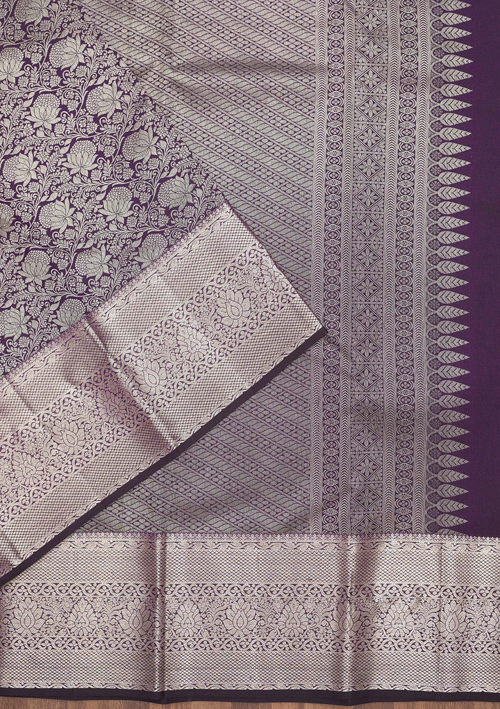 Purple Zariwork Pure Silk Saree