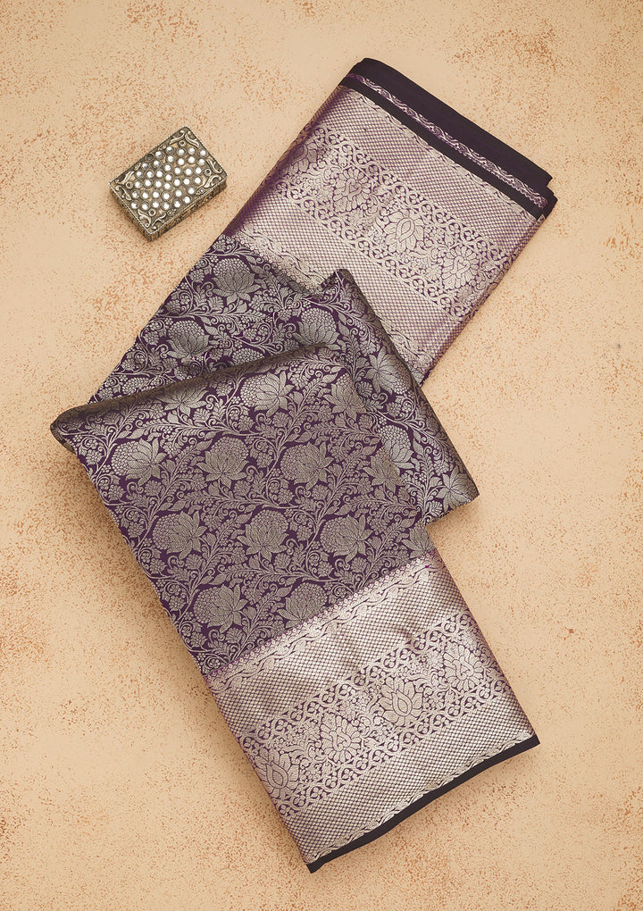 Purple Zariwork Pure Silk Saree