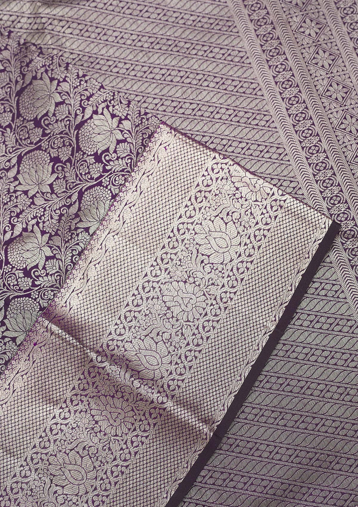Purple Zariwork Pure Silk Saree