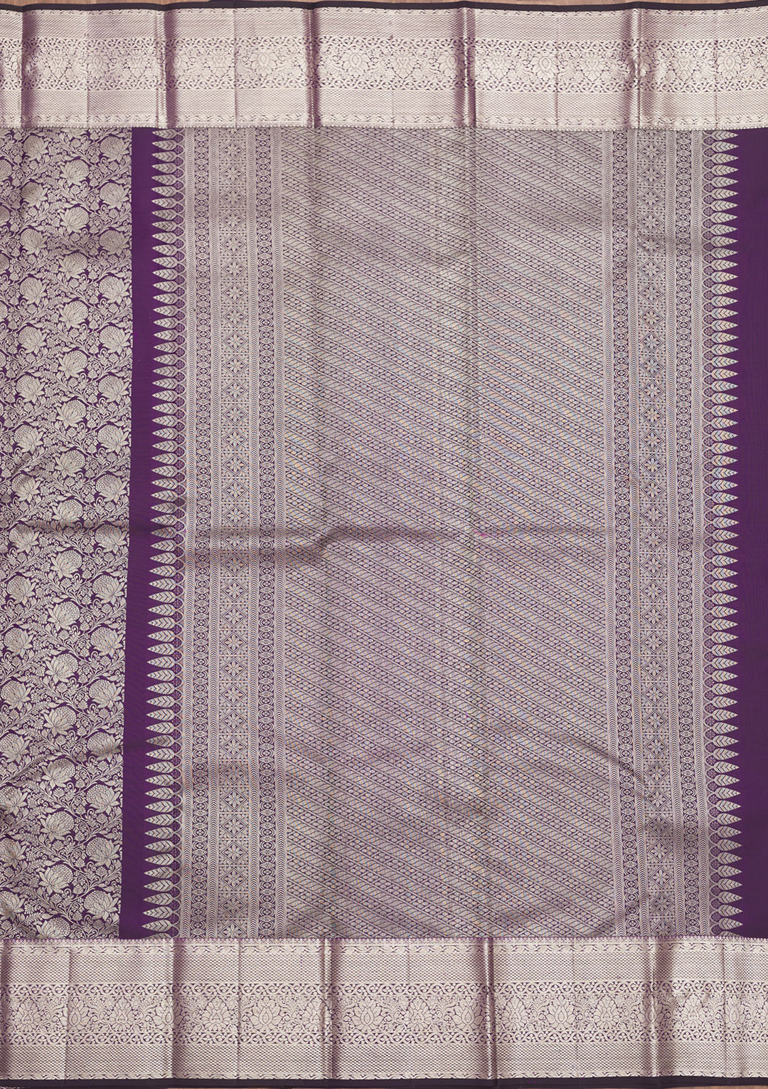 Purple Zariwork Pure Silk Saree