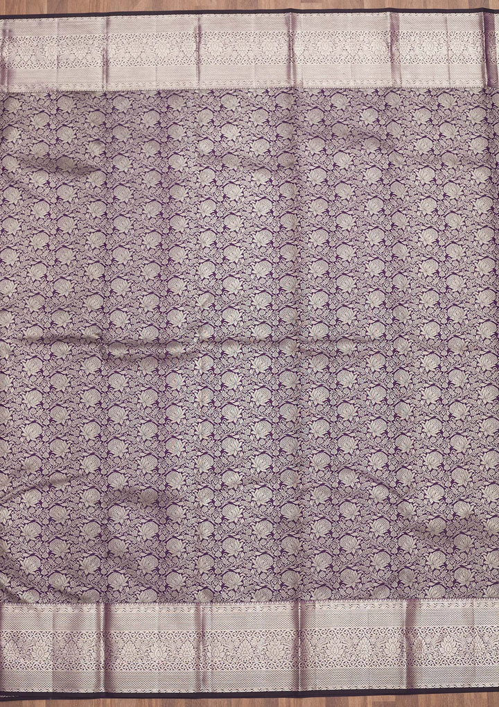 Purple Zariwork Pure Silk Saree