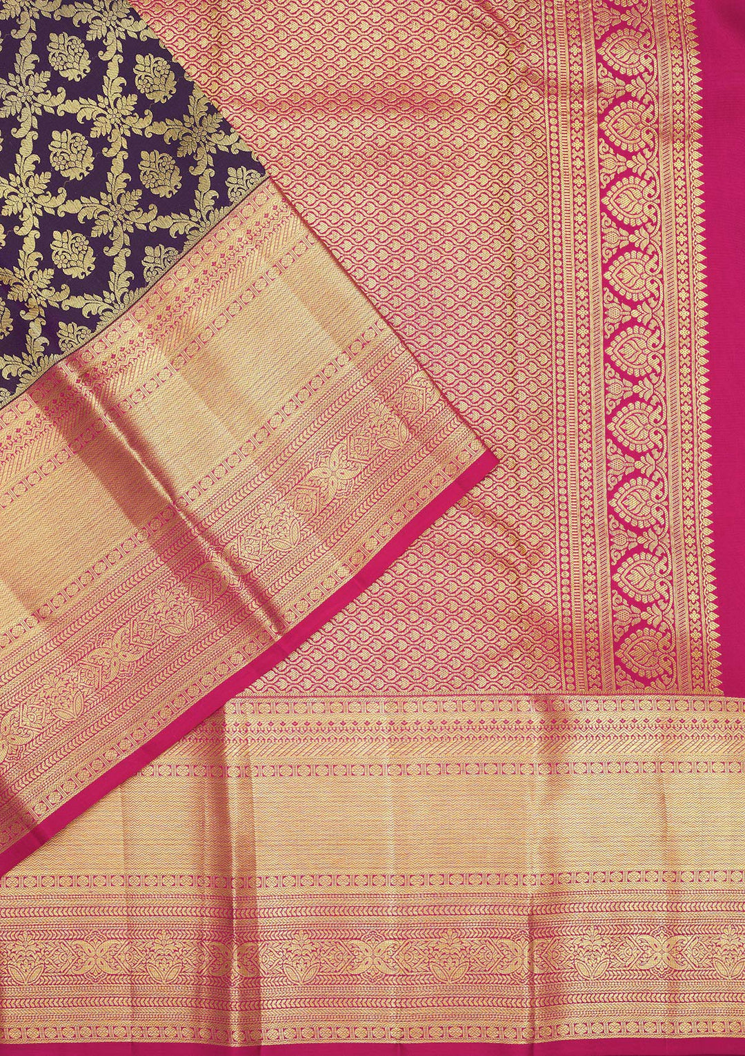 Purple Zariwork Pure Silk Saree