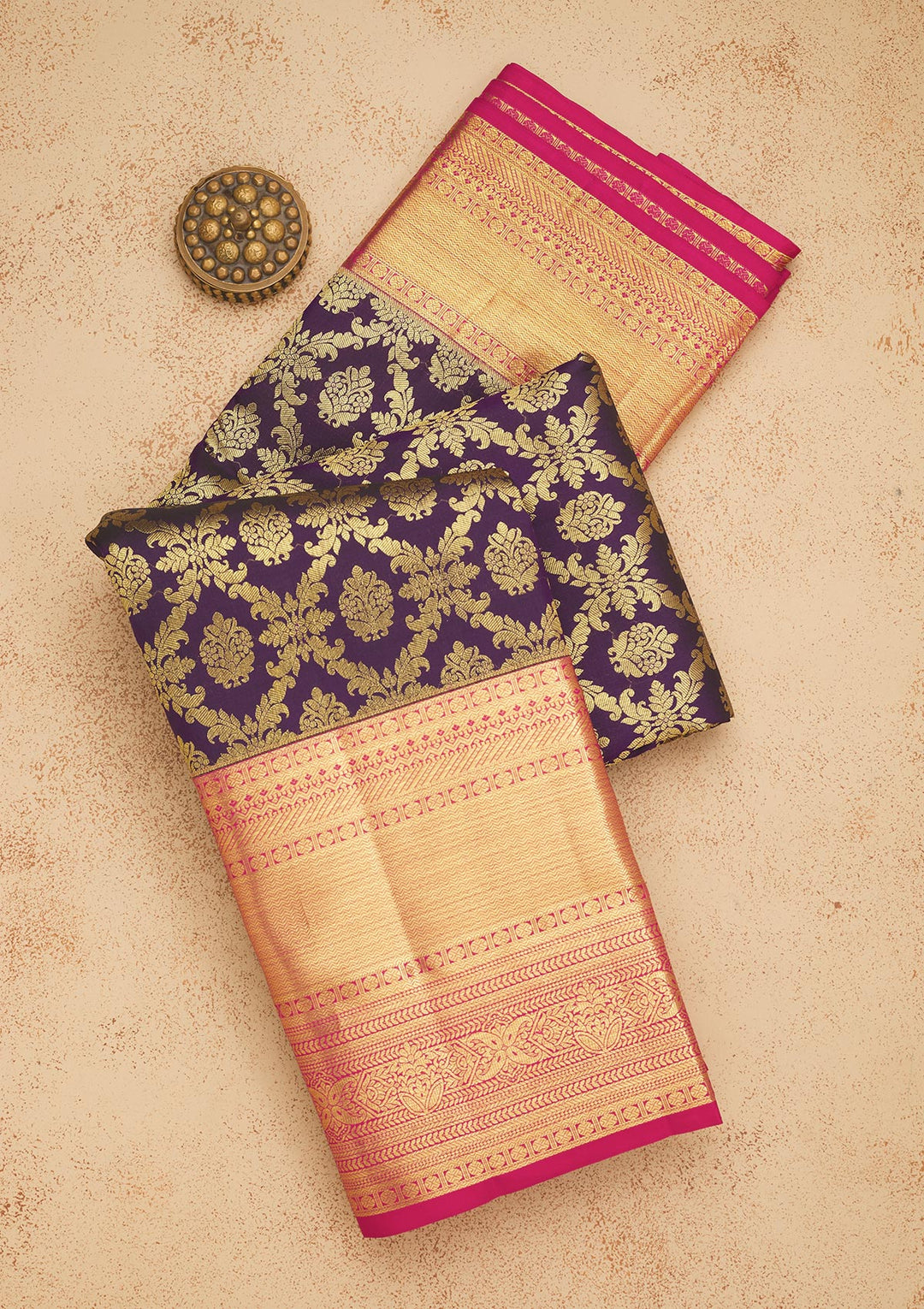 Purple Zariwork Pure Silk Saree