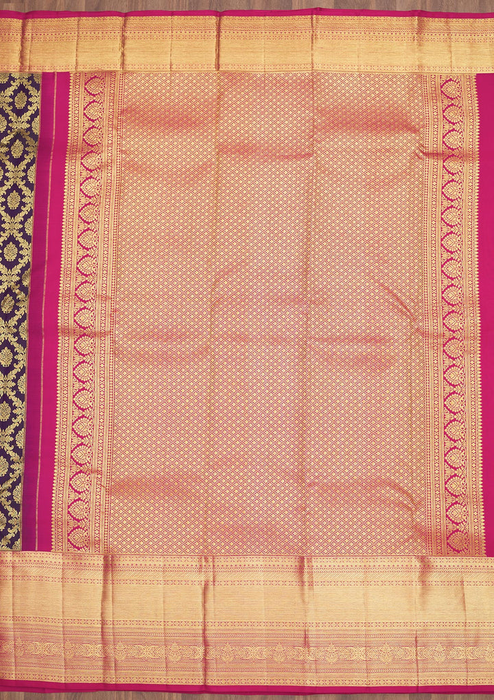 Purple Zariwork Pure Silk Saree