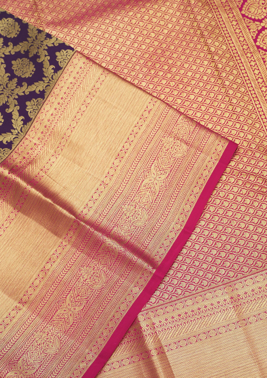 Purple Zariwork Pure Silk Saree