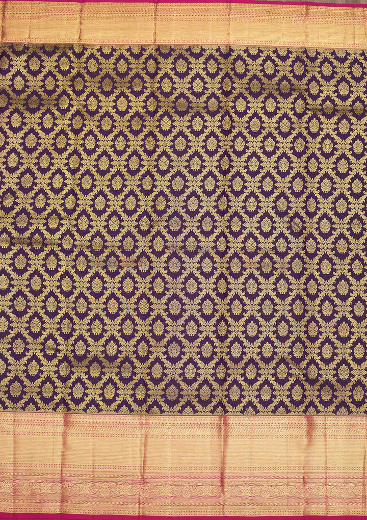 Purple Zariwork Pure Silk Saree