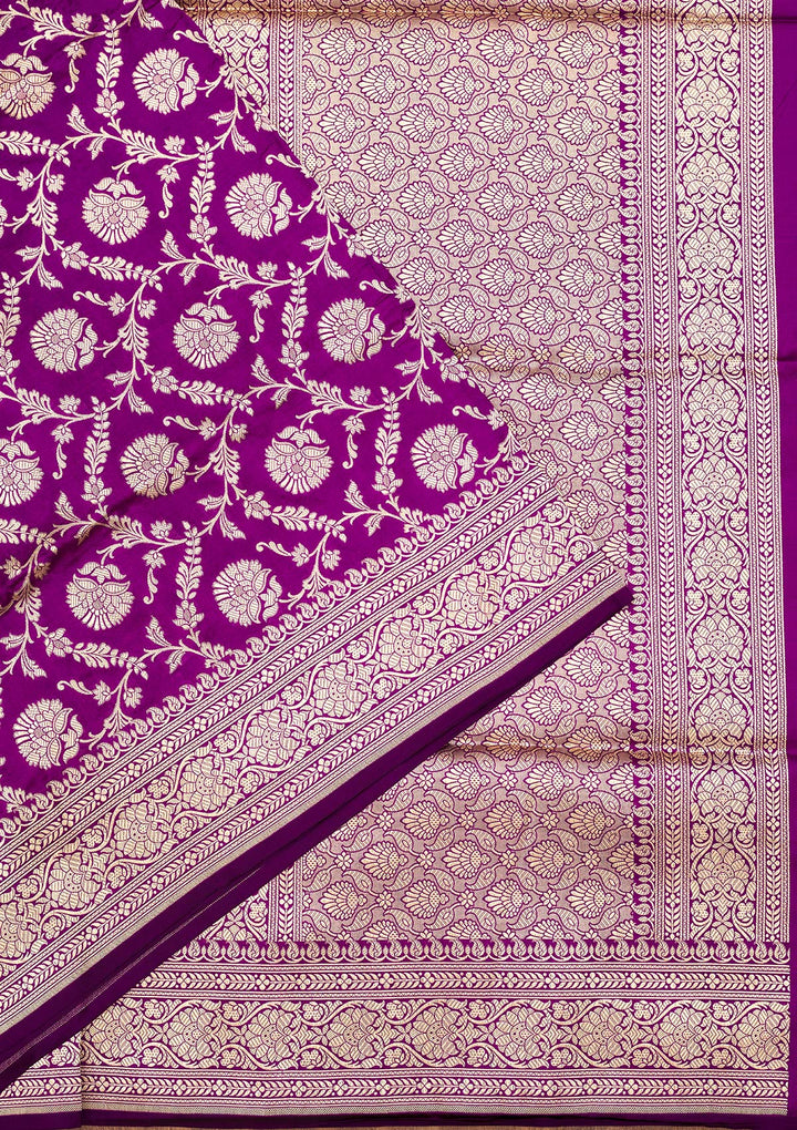 Purple Zariwork Pure Silk Saree