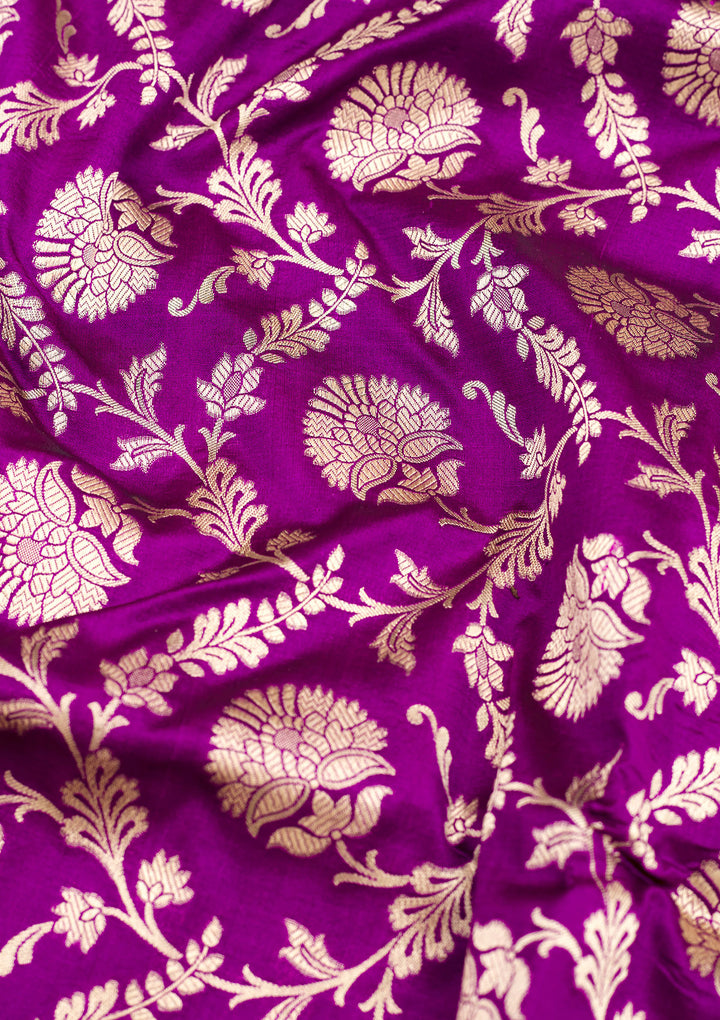 Purple Zariwork Pure Silk Saree