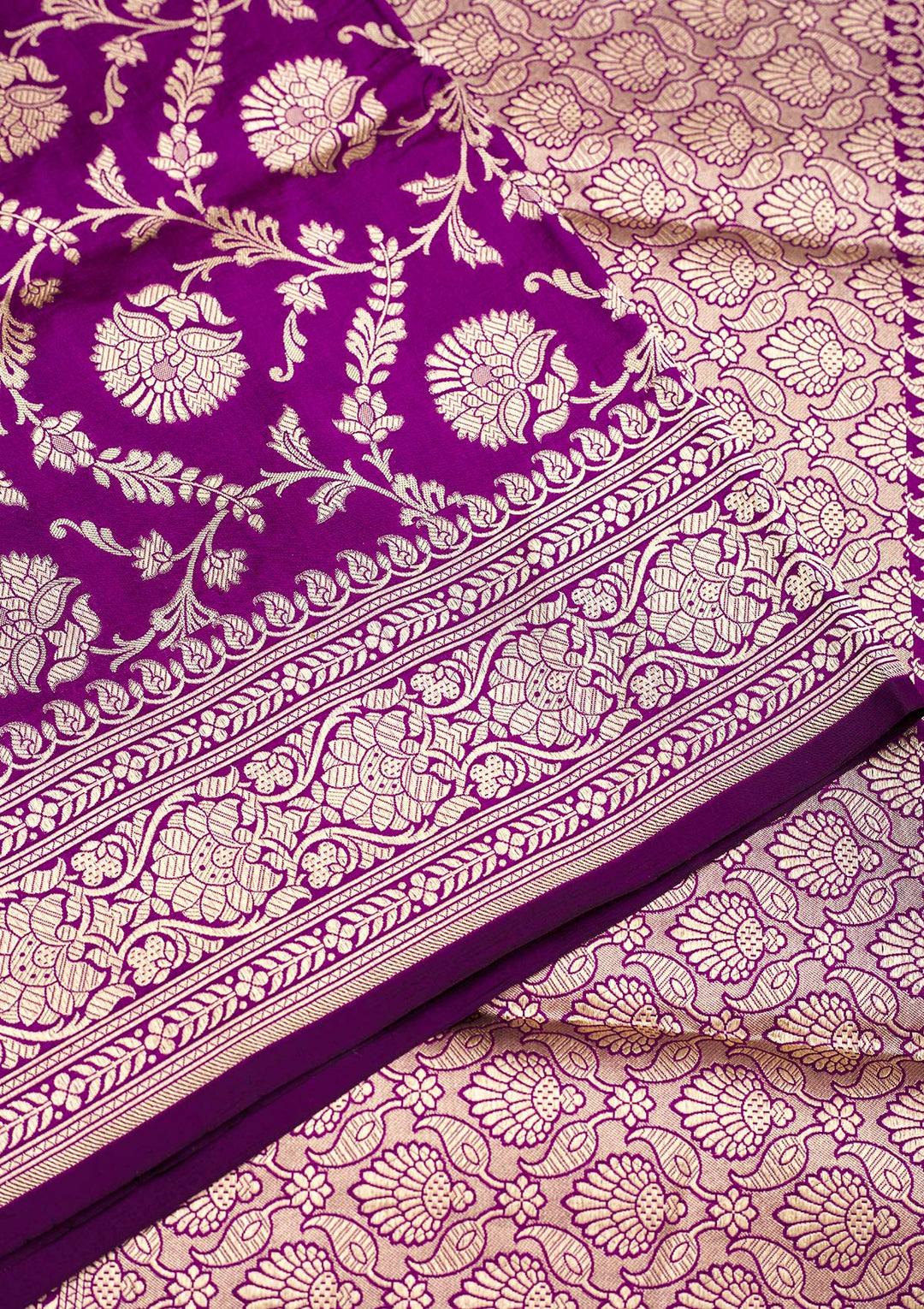 Purple Zariwork Pure Silk Saree