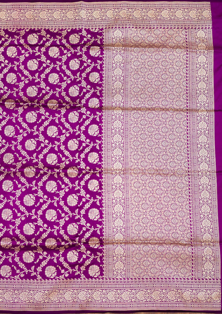 Purple Zariwork Pure Silk Saree