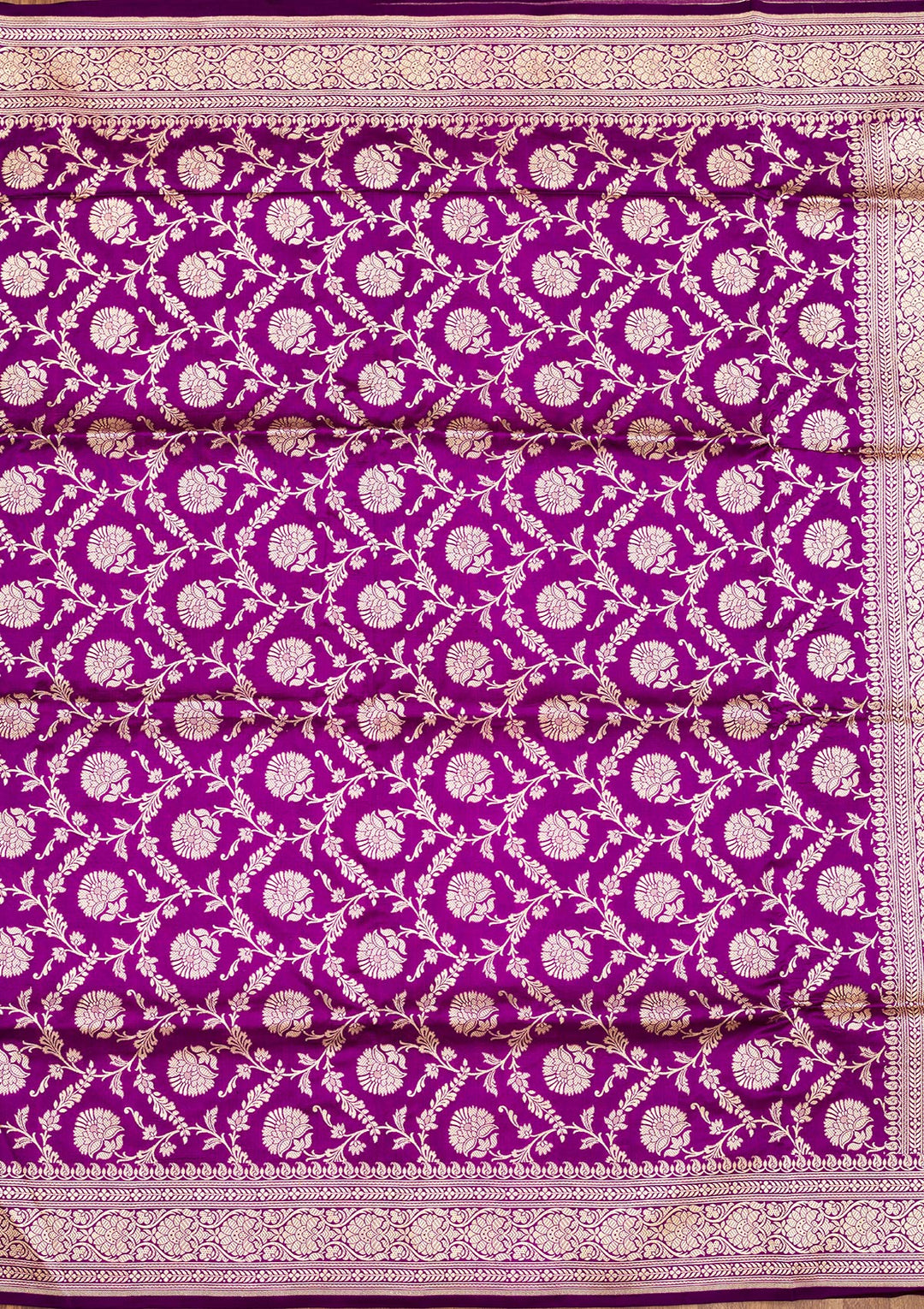 Purple Zariwork Pure Silk Saree
