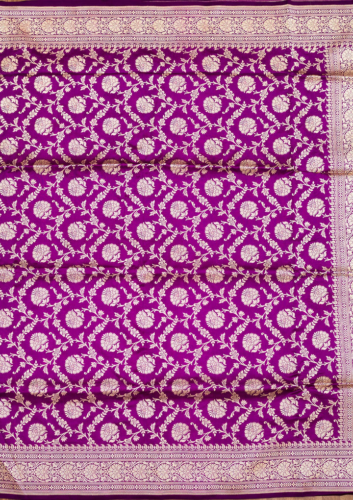Purple Zariwork Pure Silk Saree