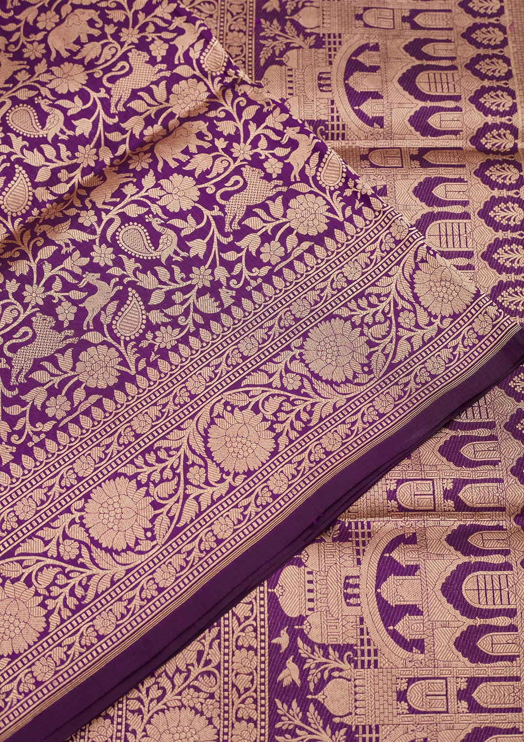 Purple Zariwork Pure Silk Saree