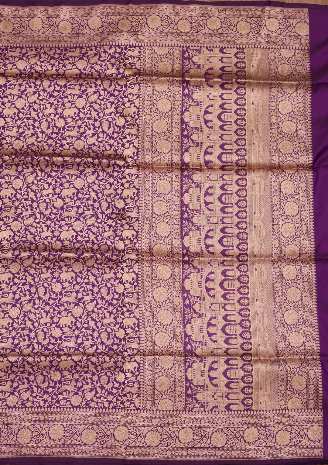 Purple Zariwork Pure Silk Saree