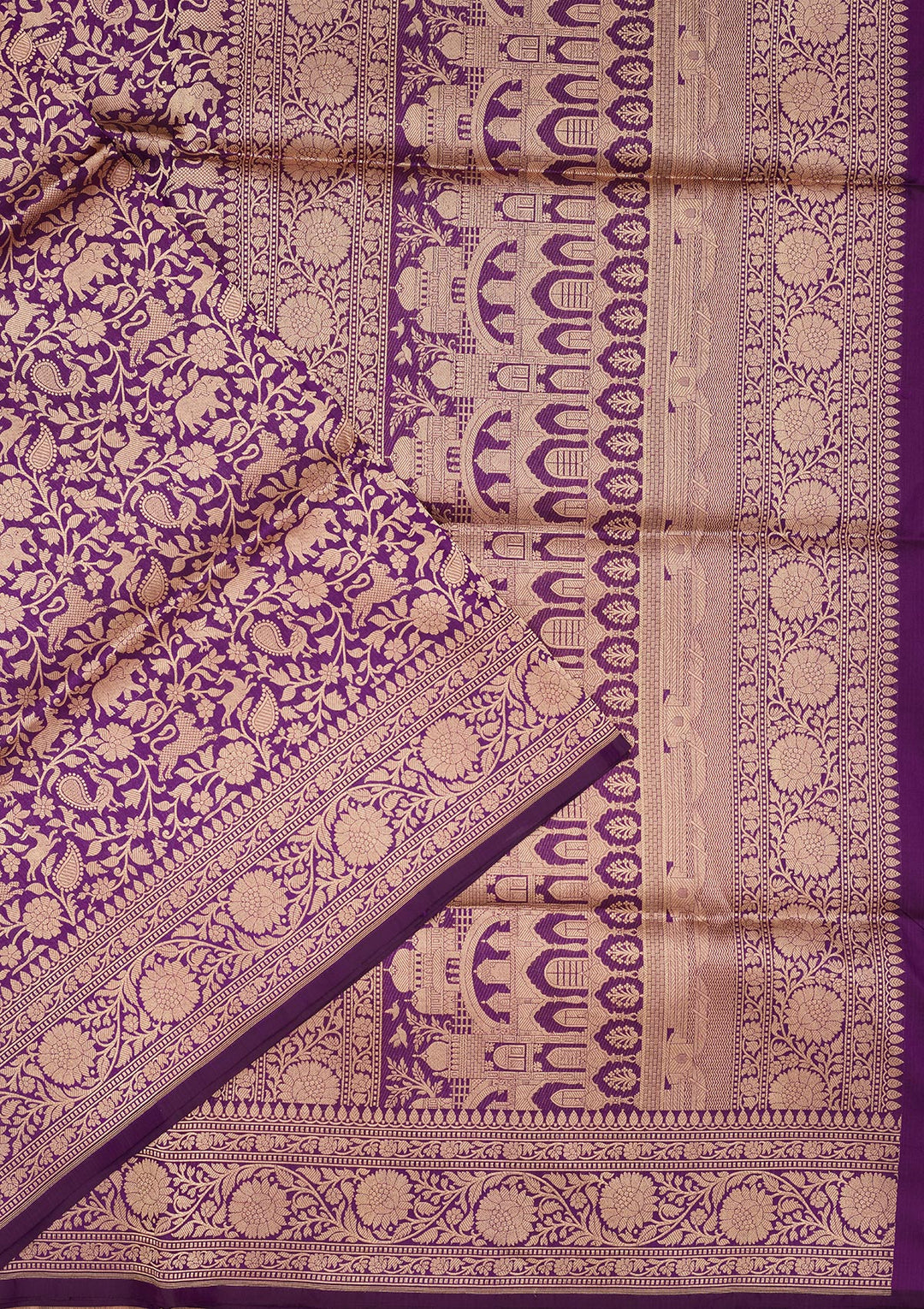 Purple Zariwork Pure Silk Saree