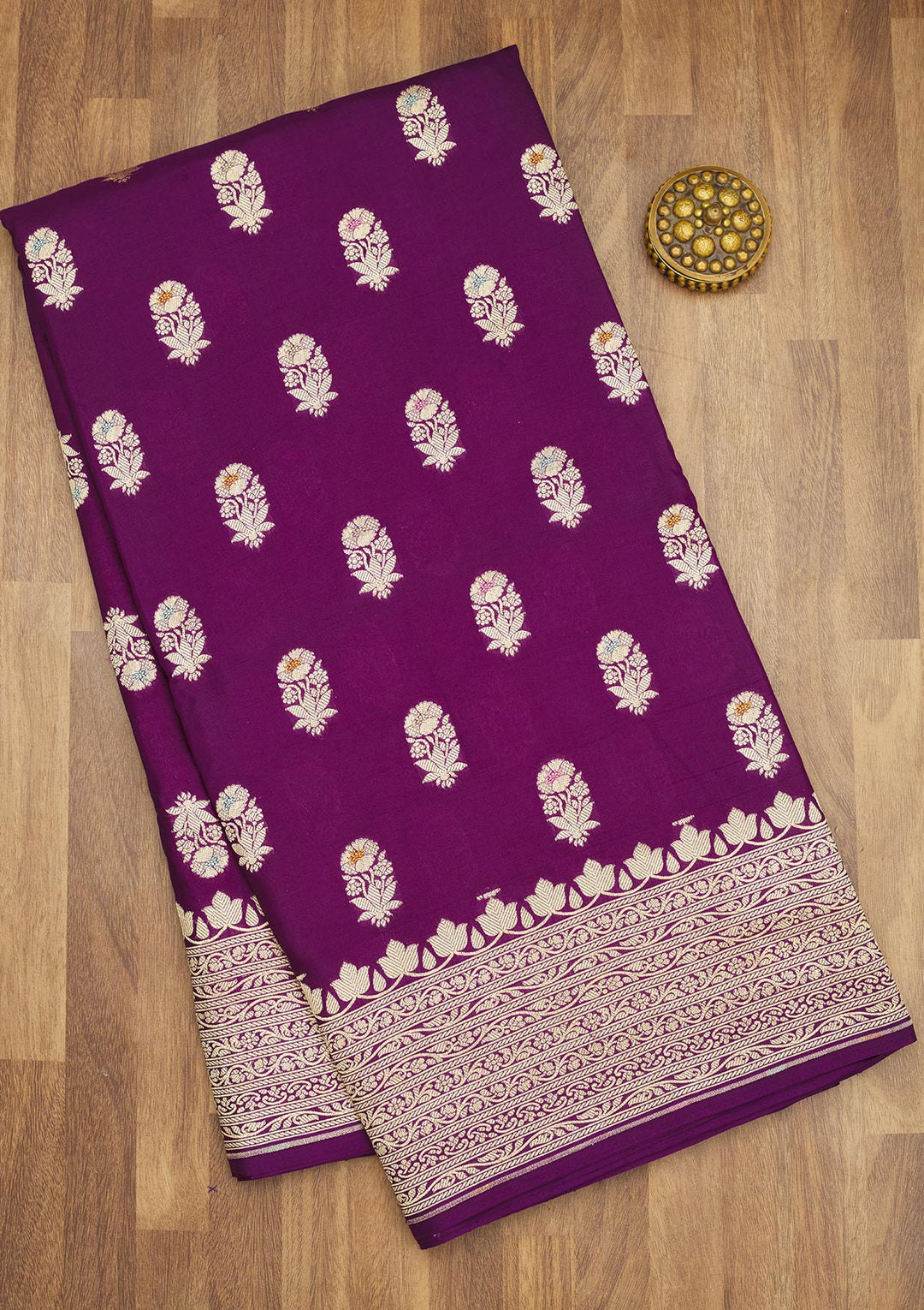 Purple Zariwork Pure Silk Saree