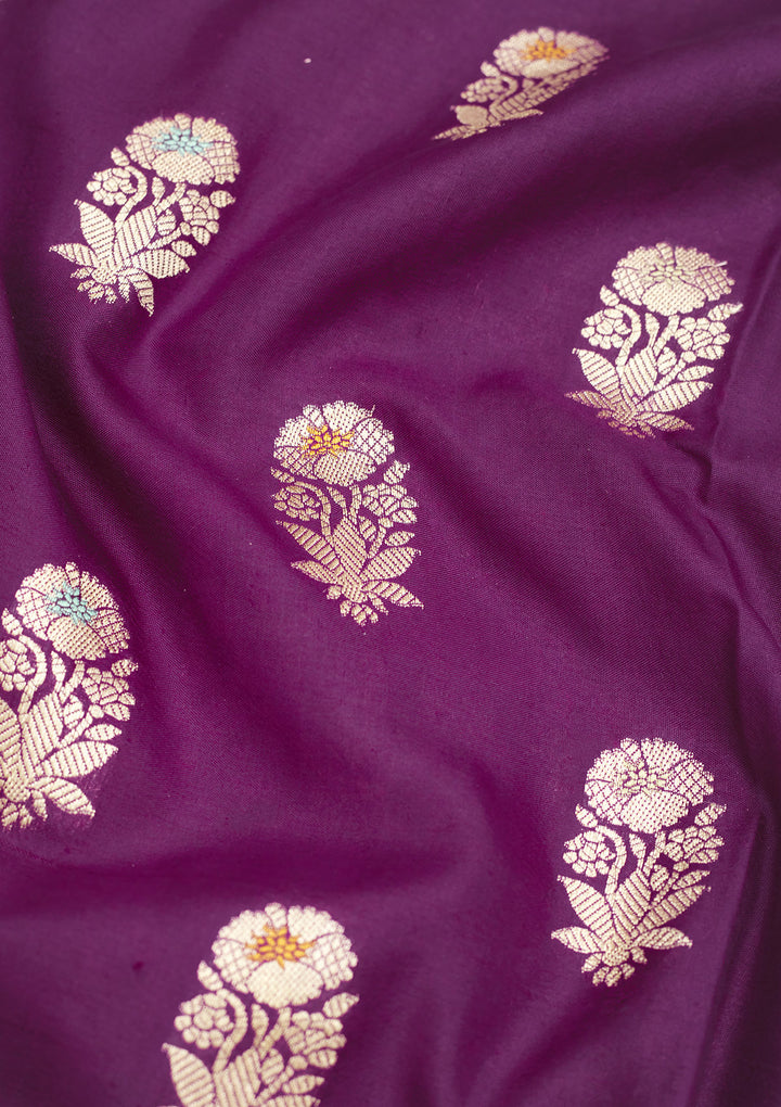 Purple Zariwork Pure Silk Saree
