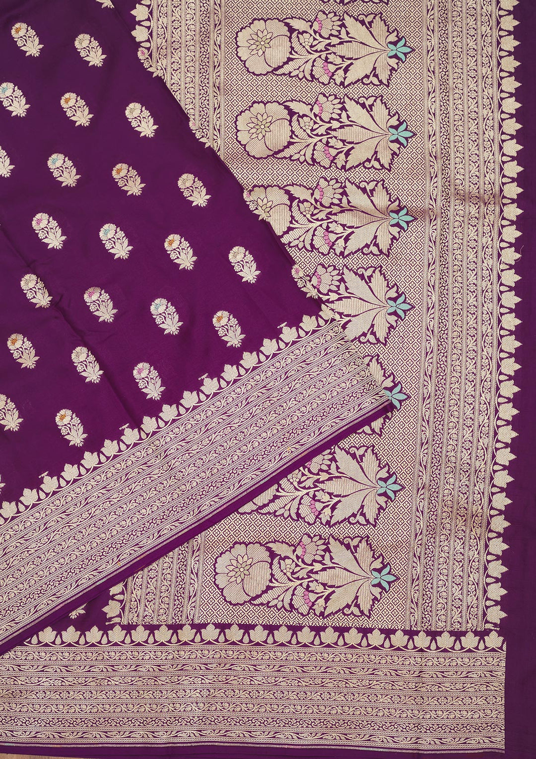Purple Zariwork Pure Silk Saree