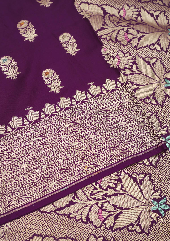 Purple Zariwork Pure Silk Saree