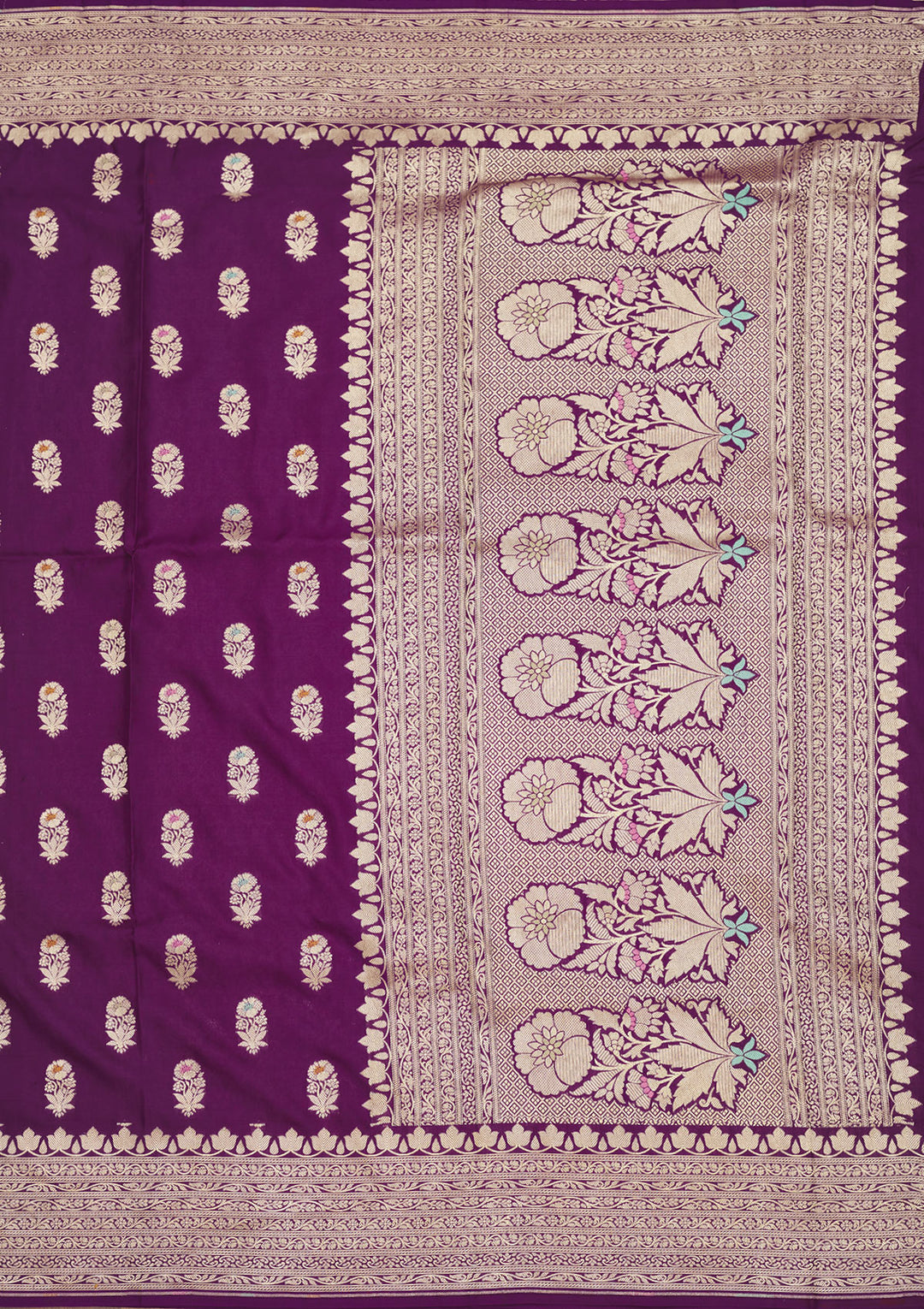 Purple Zariwork Pure Silk Saree