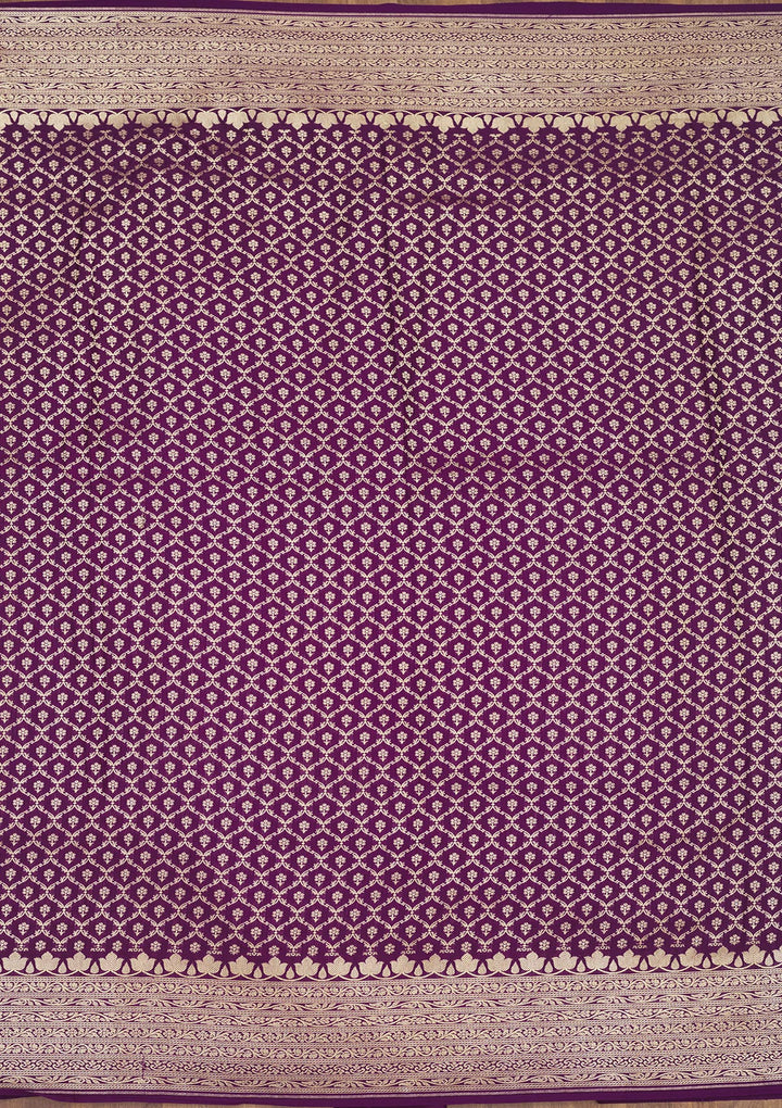 Purple Zariwork Pure Silk Saree
