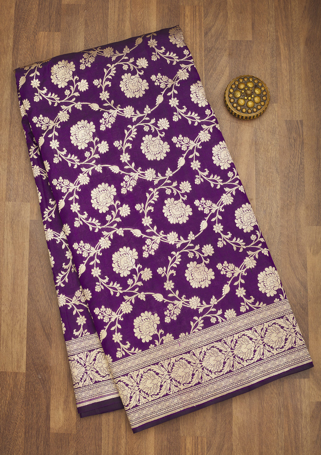 Purple Zariwork Pure Silk Saree