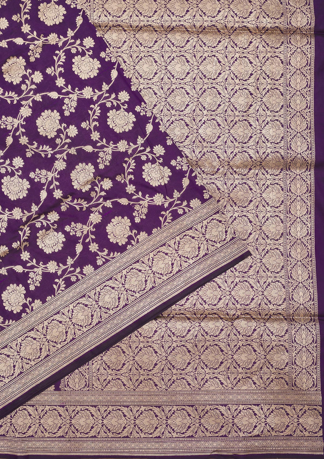 Purple Zariwork Pure Silk Saree