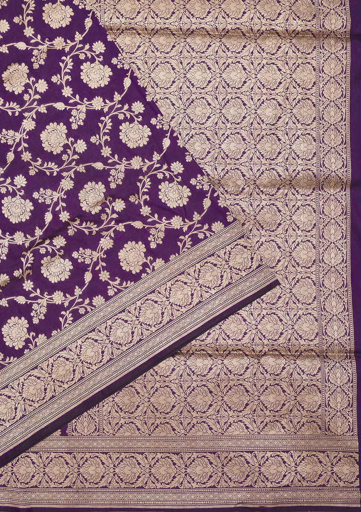 Purple Zariwork Pure Silk Saree