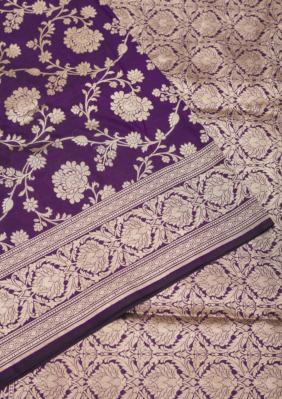Purple Zariwork Pure Silk Saree