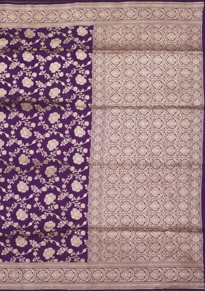 Purple Zariwork Pure Silk Saree