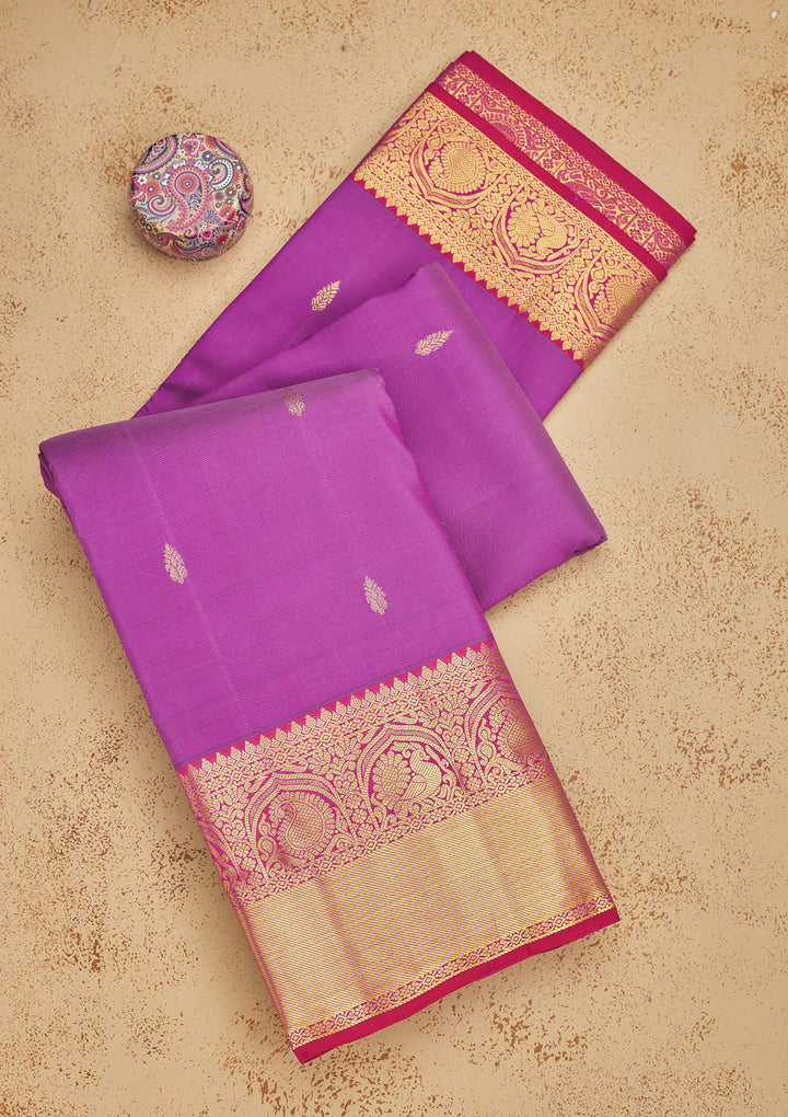 Purple Zariwork Pure Silk Saree