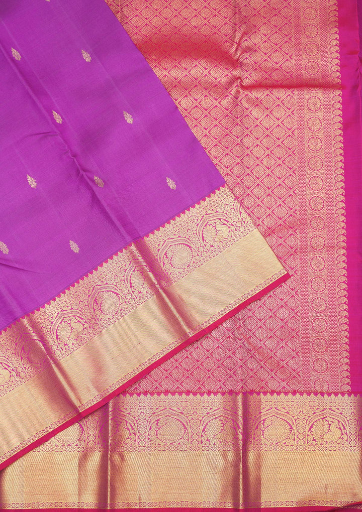 Purple Zariwork Pure Silk Saree