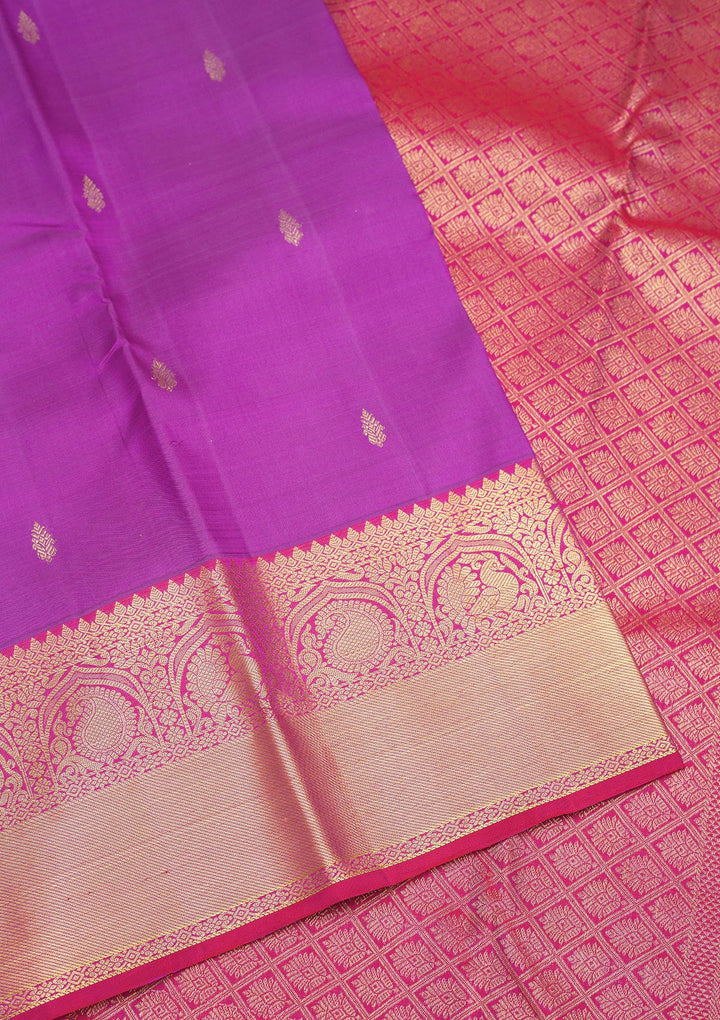 Purple Zariwork Pure Silk Saree