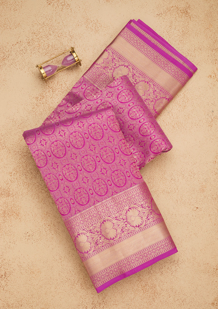 Purple Zariwork Pure Silk Saree
