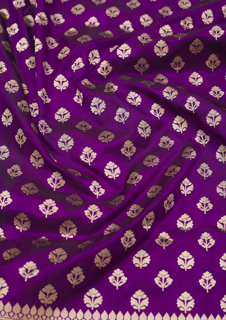 Purple Zariwork Pure Silk Saree