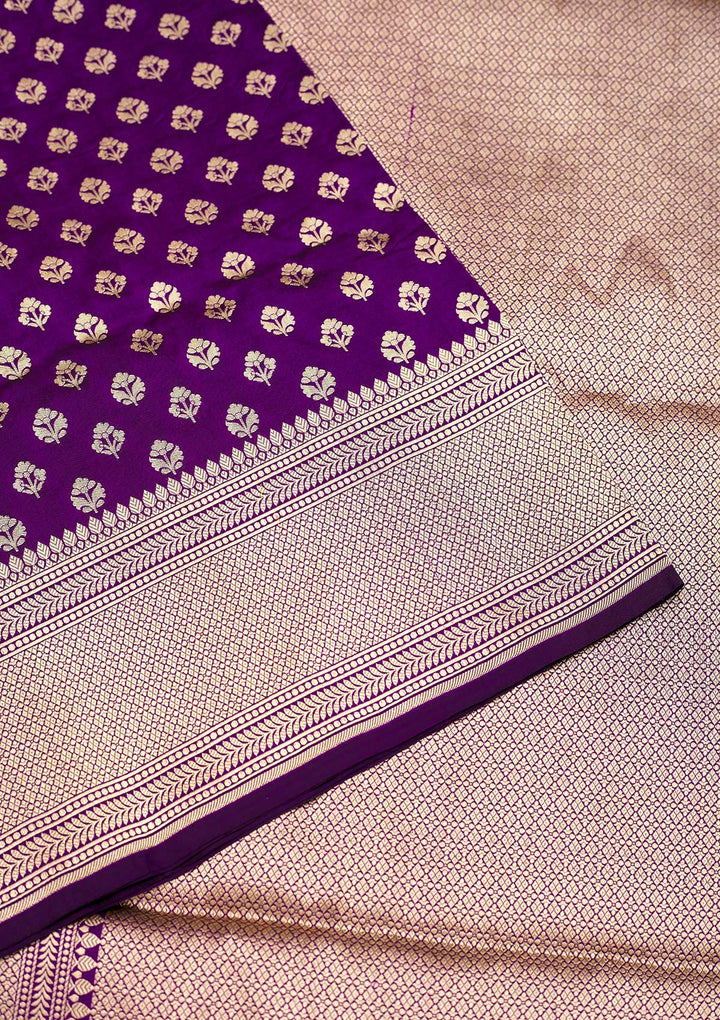 Purple Zariwork Pure Silk Saree